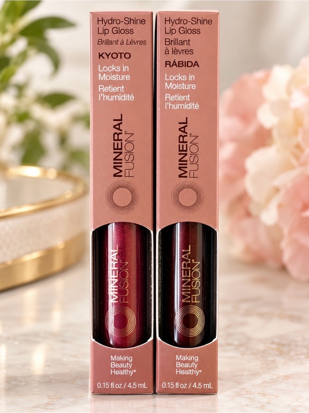 NWT Mineral Fusion Hydro-Shine Lip Gloss Duo Kyoto & Rabida